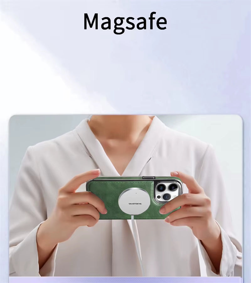 Leather Magnetic Card Slot Phone Case for Iphone