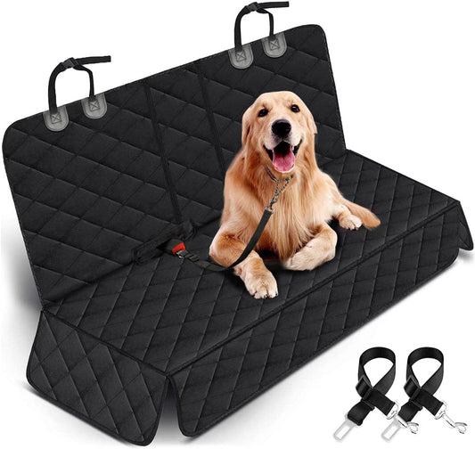 Ultimate Waterproof Dog Car Seat Cover - Non-Slip Back Seat Protector for Pets and Kids - Fits Most Cars, Trucks, and SUVs - Black