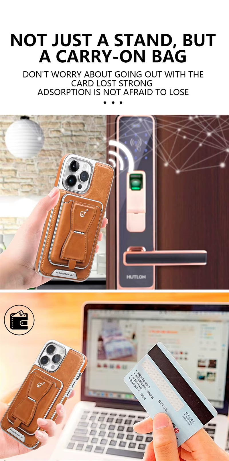 Leather Magnetic Card Slot Phone Case for Iphone